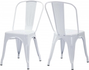 Set Elegante di 2 Sedie in Metallo bianco Lucido - per Cucina e Sala da pranzo