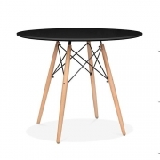 STOCCOLMA Tavolo da Pranzo Rotondo -Design Elegante con Gambe in Legno di Faggio